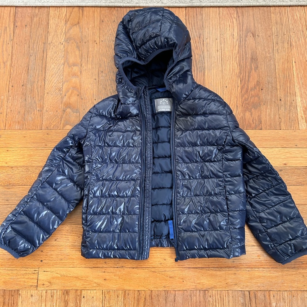 Navy Primary Puffy Coat with Hood Size 6-7